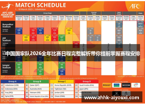 中国国家队2026全年比赛日程完整解析带你提前掌握赛程安排